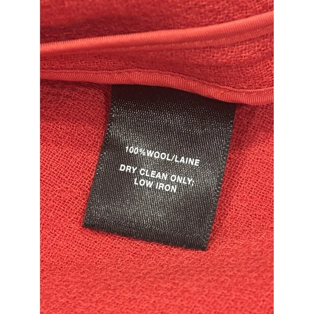 Lafayette 148 NY 2Pc Red Wool Longline Duster Coat Sz P & Sheath Dress Sz 0 Set